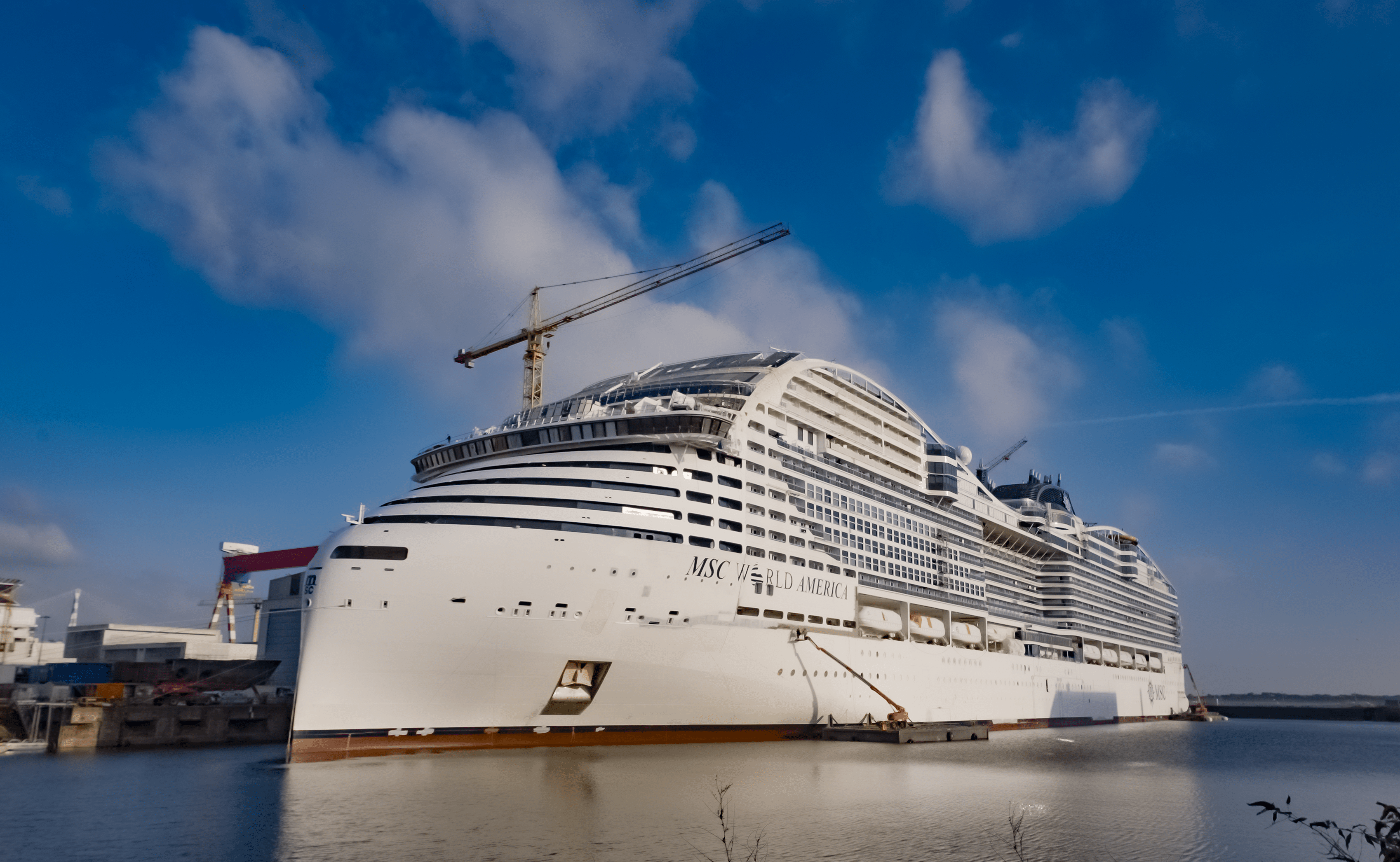 MSC World America under construction.