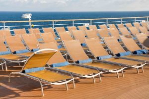 outdoor relaxation area on cruise liner