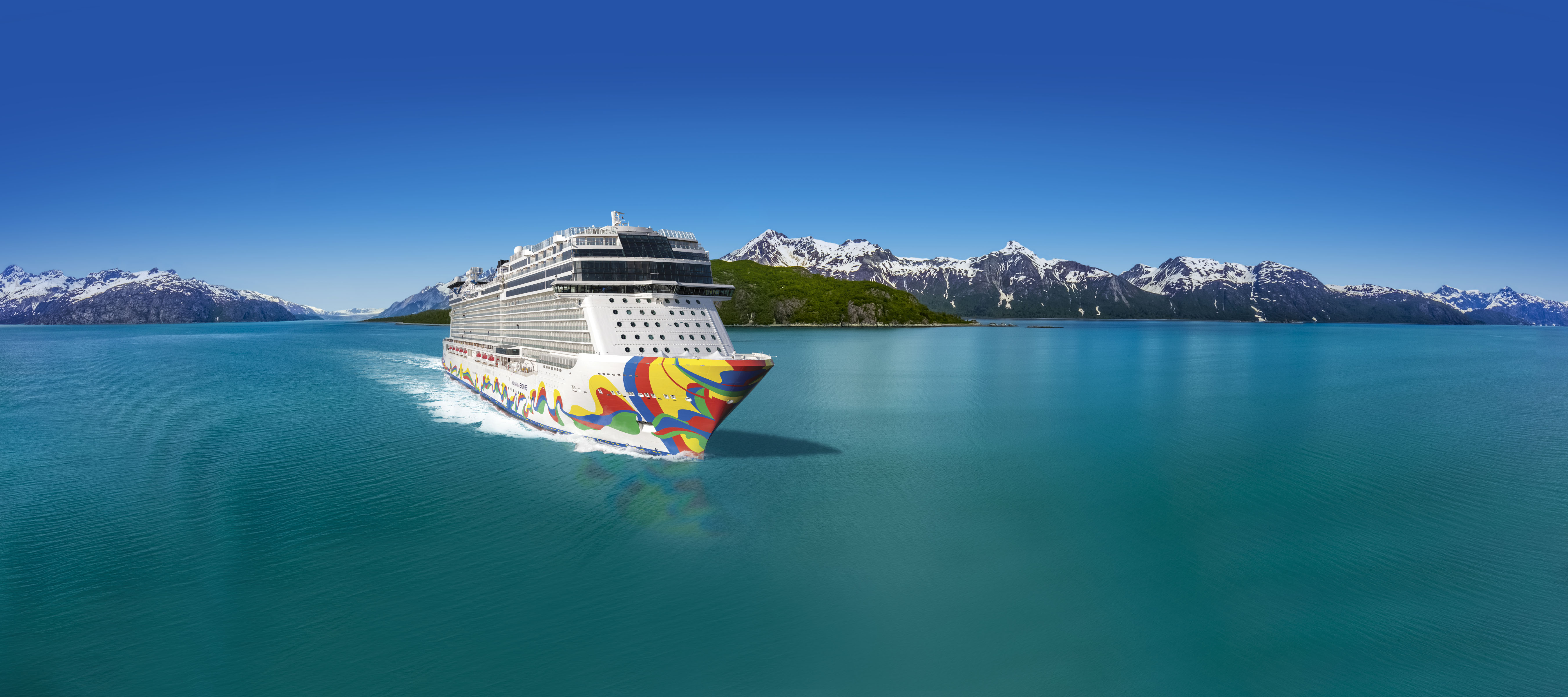 Norwegian Encore sailing in Alaska, named the Best Ocean Ship in the 2024 Readers' Choice Awards