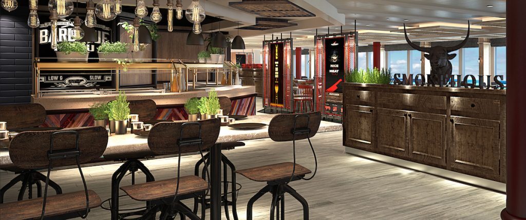 Caribbean Princess BBQ counter.