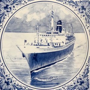 Stephen Card's Delft tile of a Dutch ship