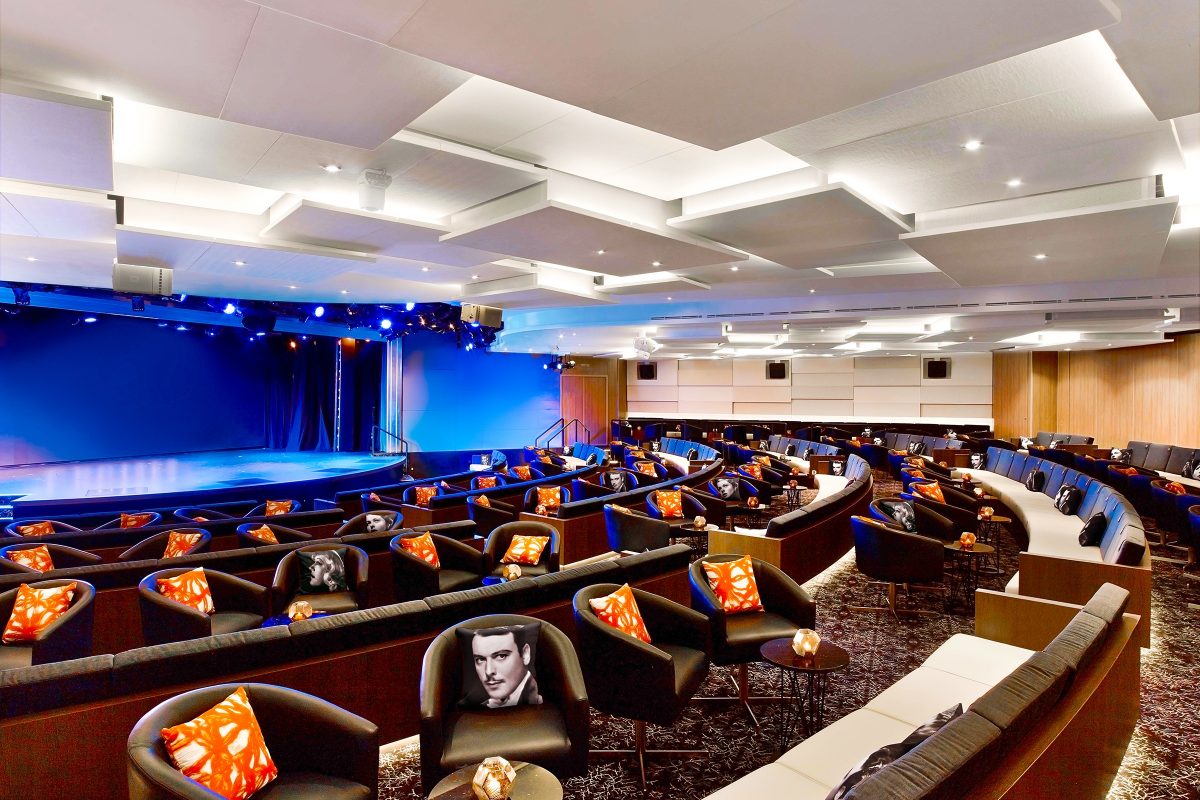 The Theater stage and seats on-board the Viking Star