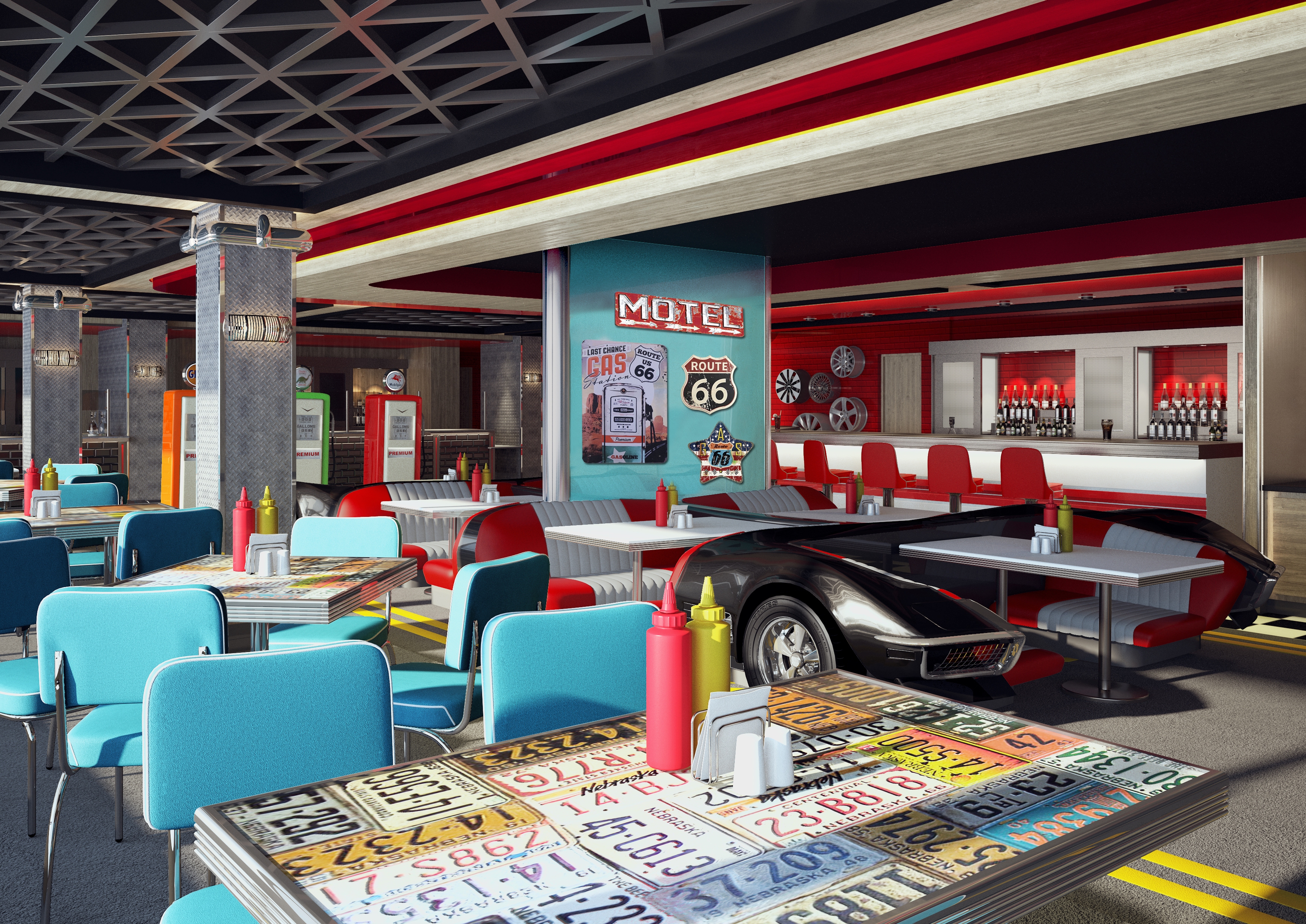 Norwegian Encore - American Diner Rendering