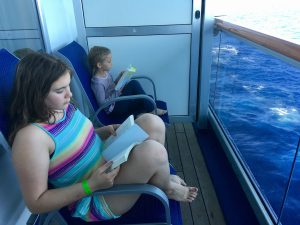 We all spent some time on the balcony reading (yes, actual books!)