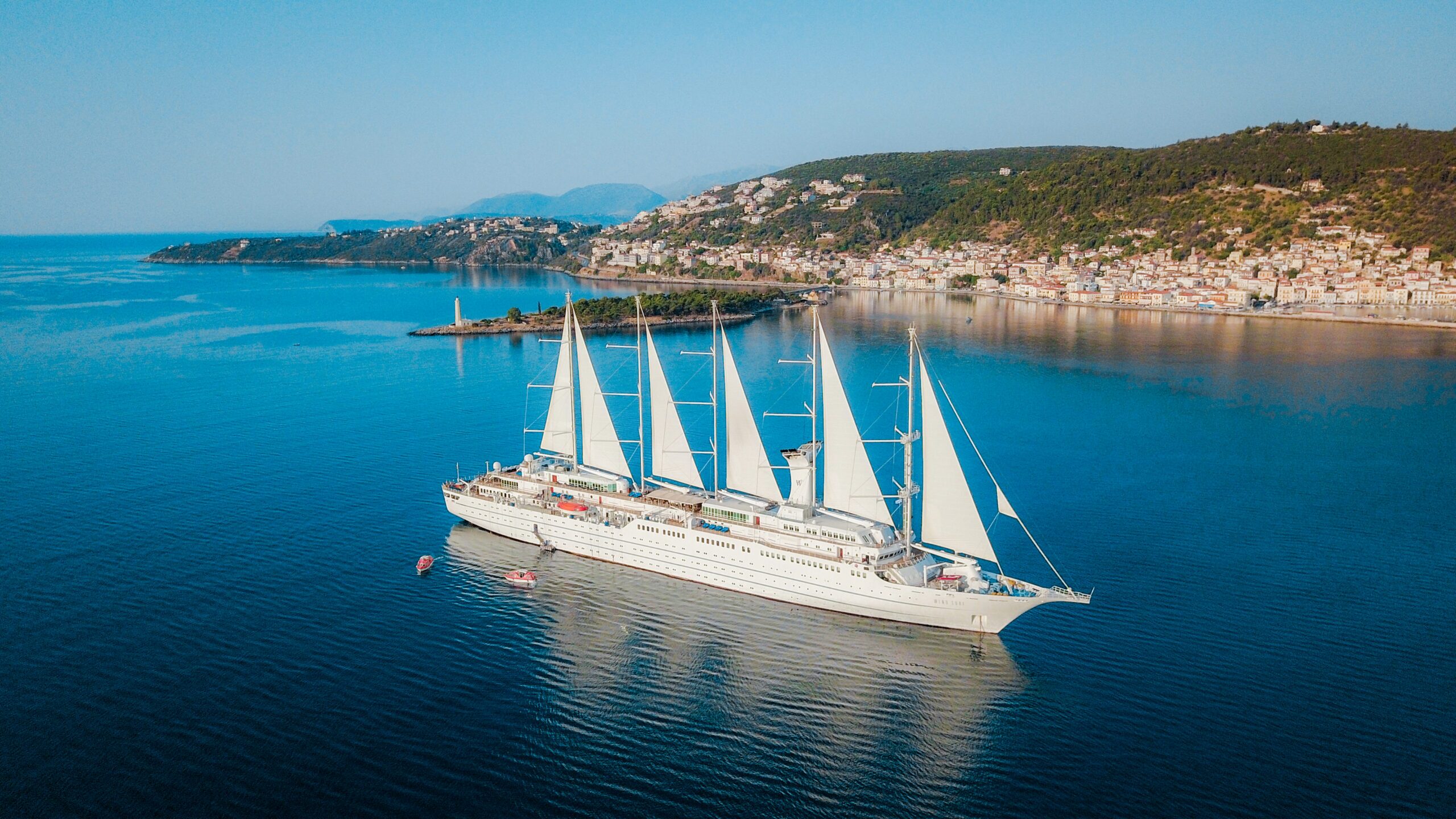 Wind Surf anchored in Gythion, Greece in August 2019