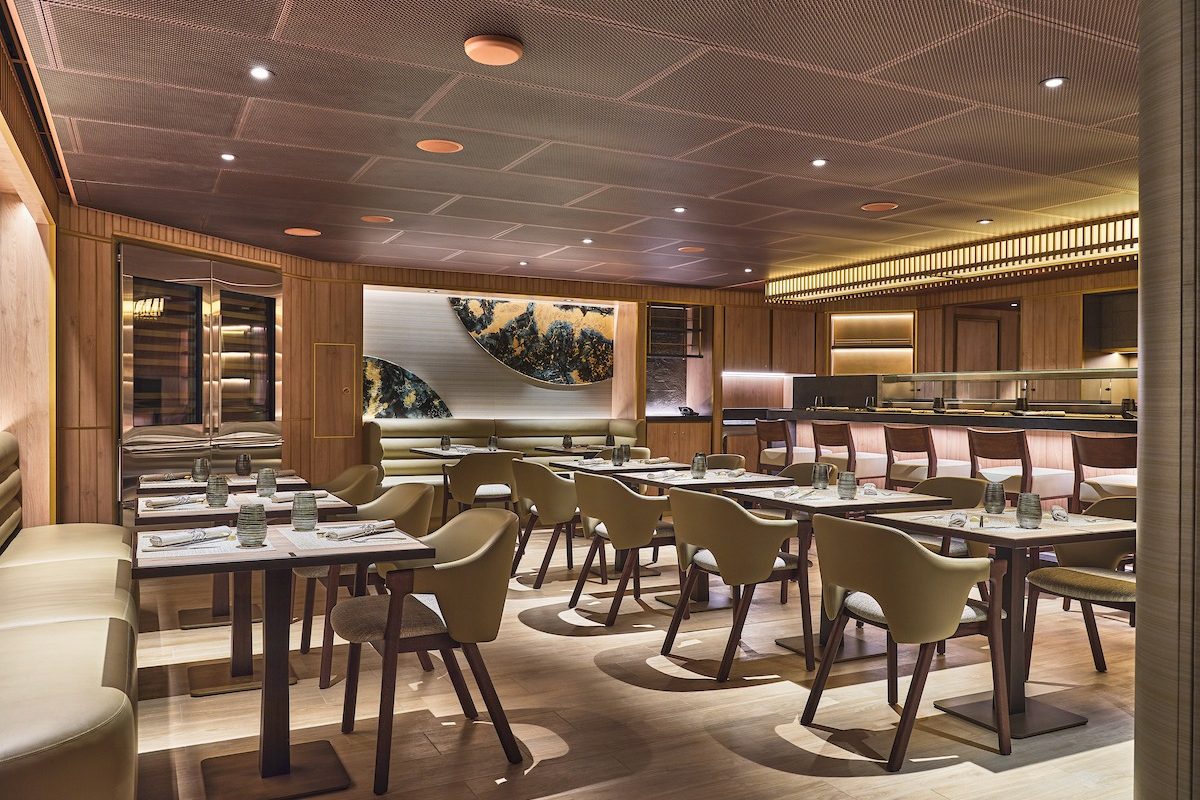 Interiors of the Japanese inspired restaurant Kaiseki, Silver Moon.